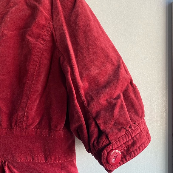 Anthropologie Cropped Red Velvet Blazer - Picture 5 of 5